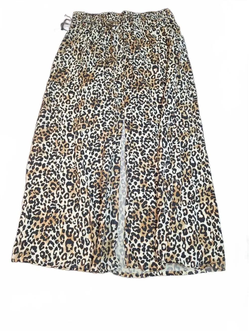 Japna Anthro Leopard Pull-On A-Line Maxi Skirt W Back Slit & Pockets Large  NWT